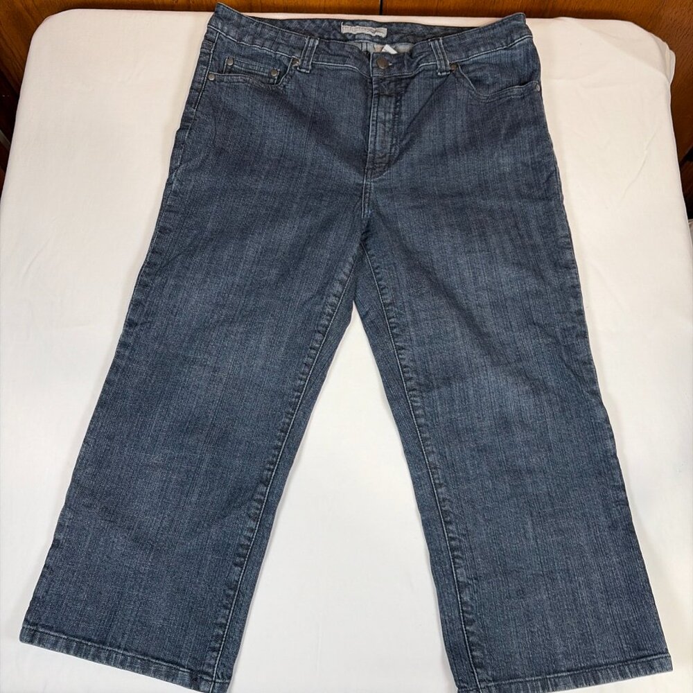 Chico's Dark Wash Cropped Ankle Jeans